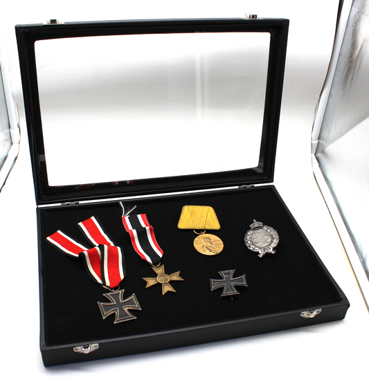 Neue Sammelvitrine, Sammelbox, schwarz mit Einlage