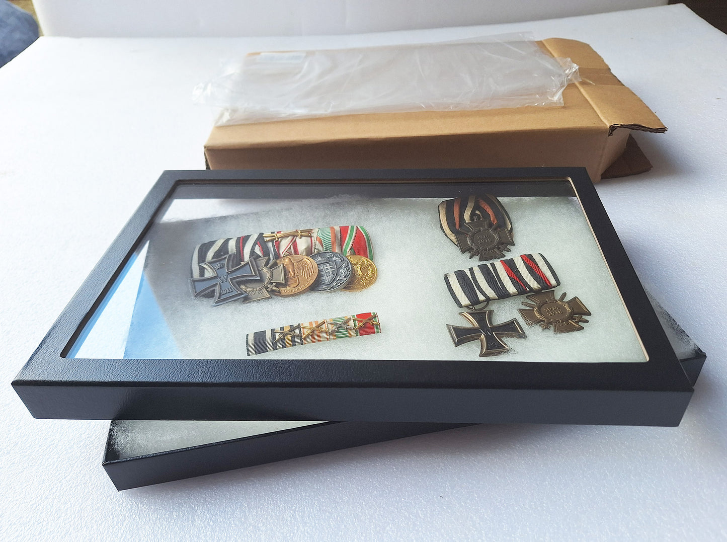 Sammelvitrine, Ordenvitrine, Schaukasten mit Echtglasscheibe klein, 31 x 21 x 2,5cm