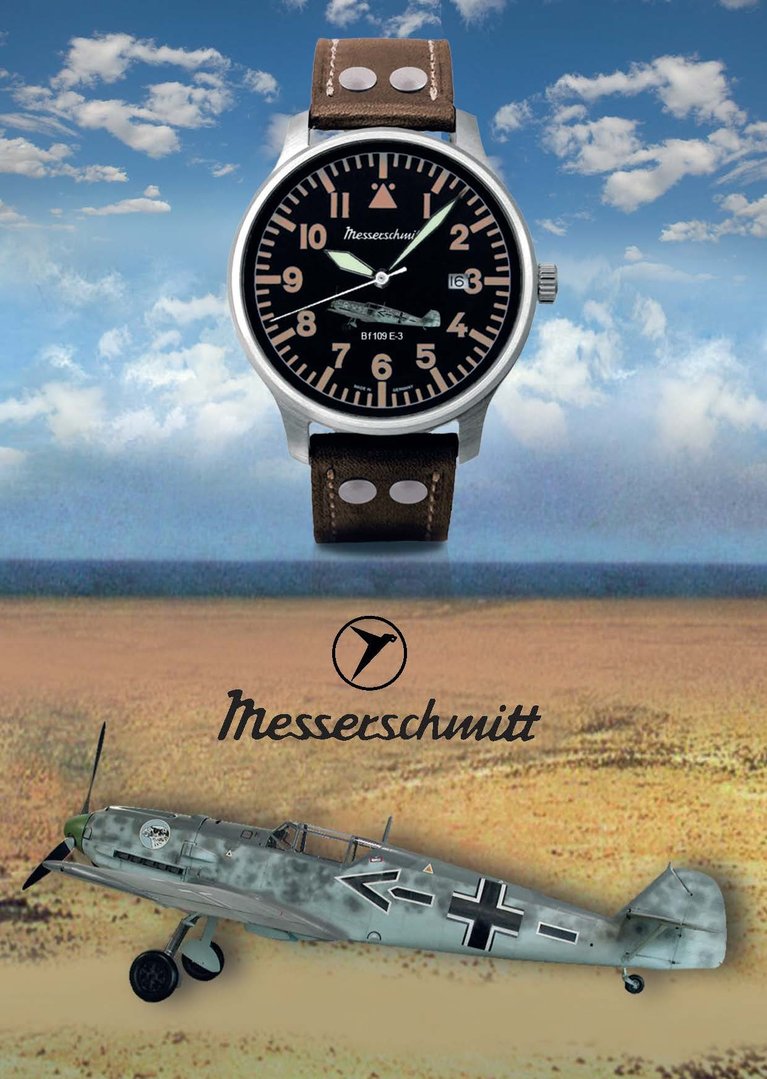 Messerschmitt Fliegeruhr BF109E-3 Quarz Werk