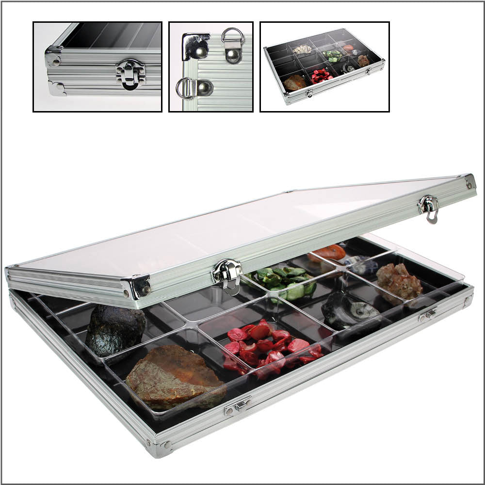 Sammelvitrine Alu gross 12 Fächer Art.Nr. 161