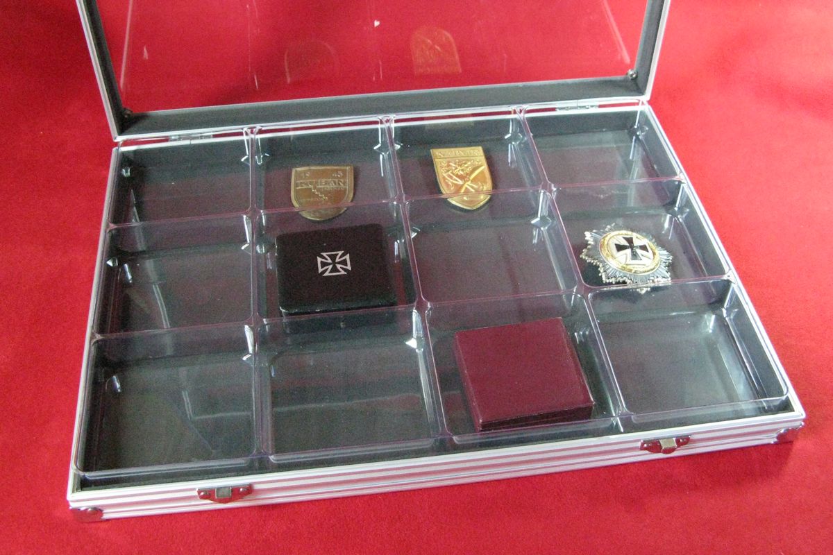Sammelvitrine Alu gross 12 Fächer Art.Nr. 161