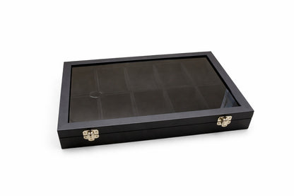 Ordenvitrine, Sammlervitrine schwarz, mit 10 Fächern Art.Nr.362