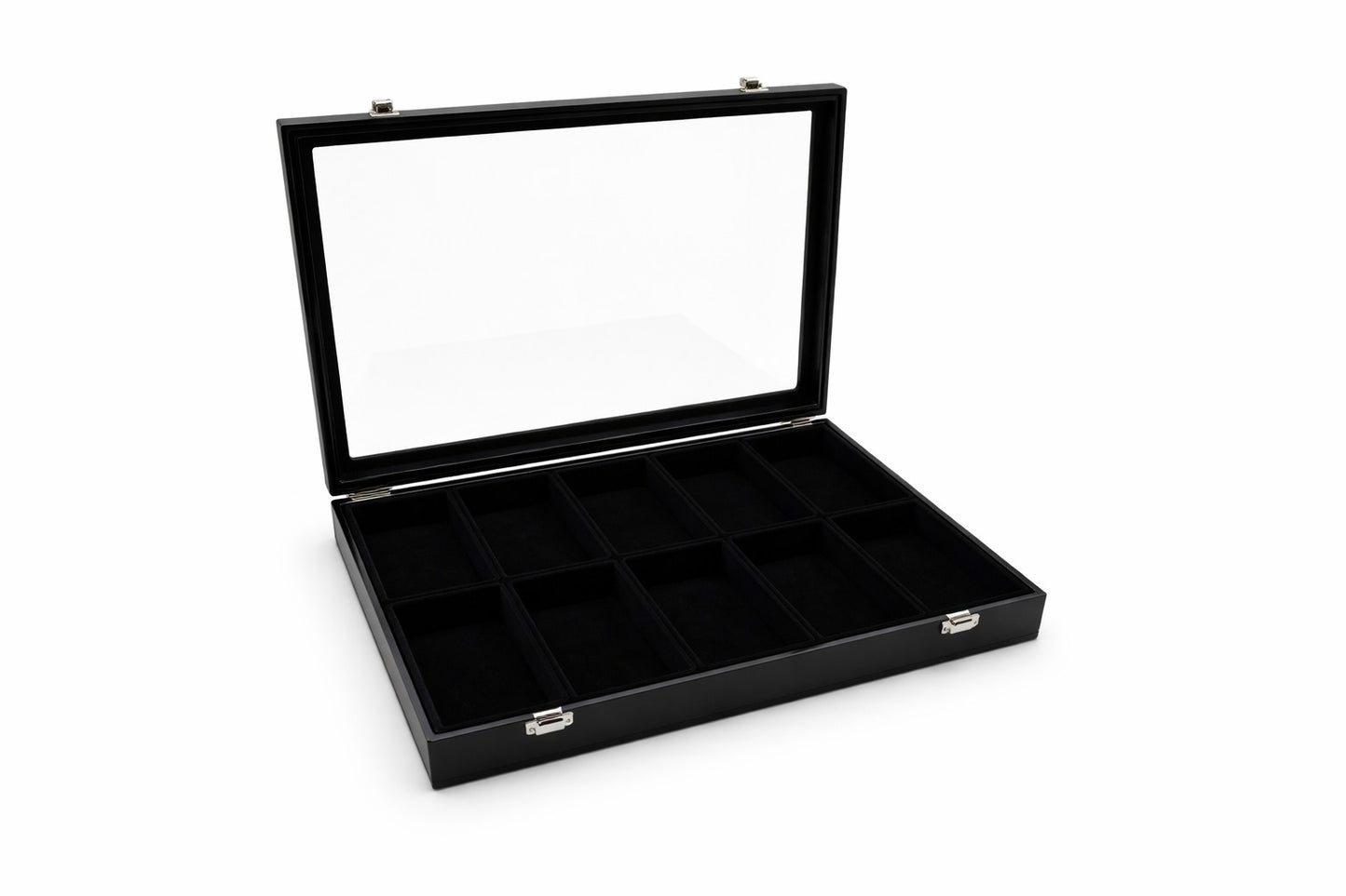 Ordenvitrine, Sammlervitrine schwarz, mit 10 Fächern Art.Nr.362
