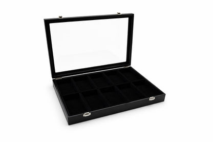 Ordenvitrine, Sammlervitrine schwarz, mit 10 Fächern Art.Nr.362