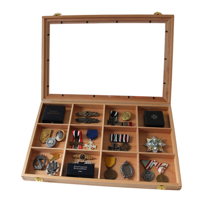 NEU IM SHOP! SONDERPREIS  - Ordenvitrine aus Echtholz Buche – abschließbar, entnehmbarer Facheinsatz