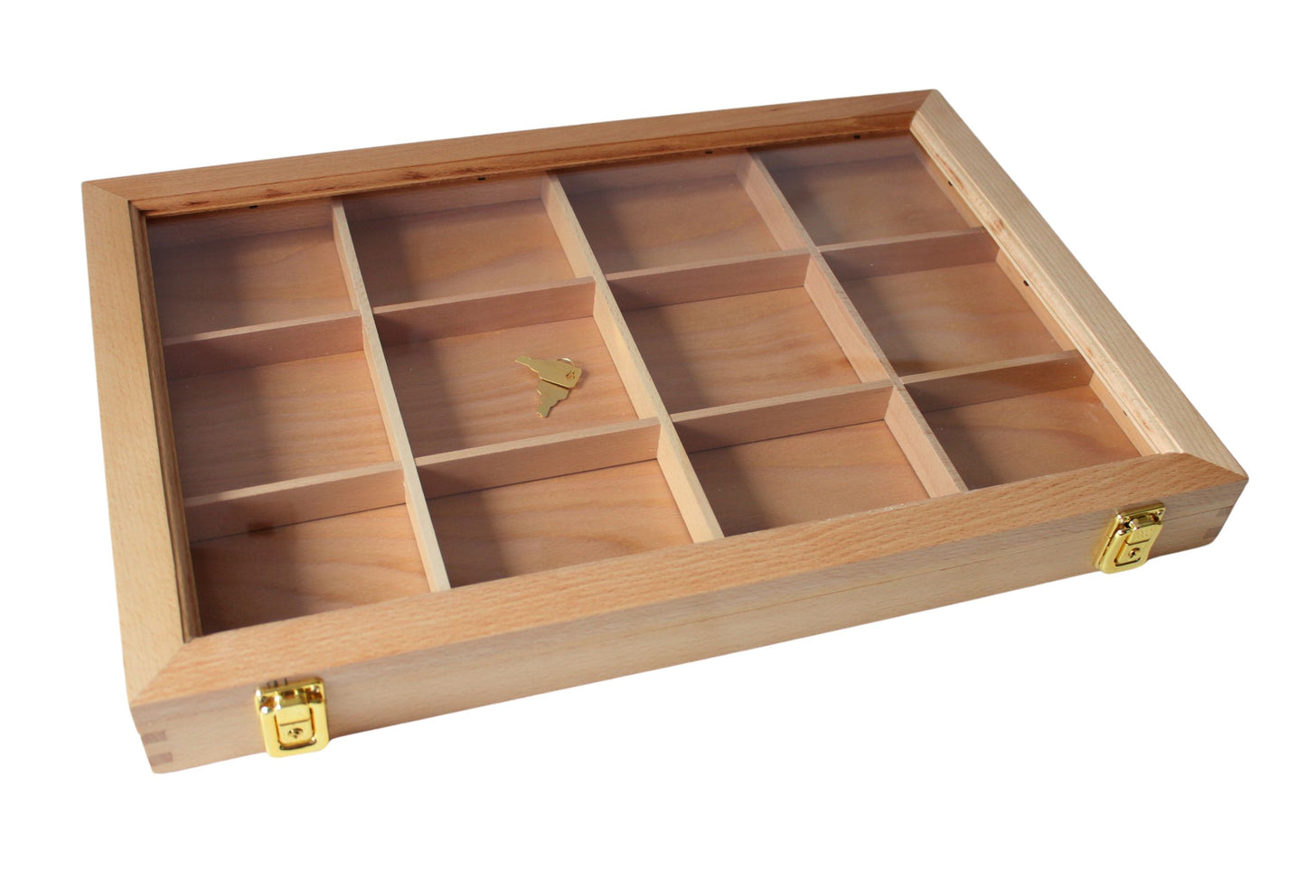 NEU IM SHOP! SONDERPREIS  - Ordenvitrine aus Echtholz Buche – abschließbar, entnehmbarer Facheinsatz