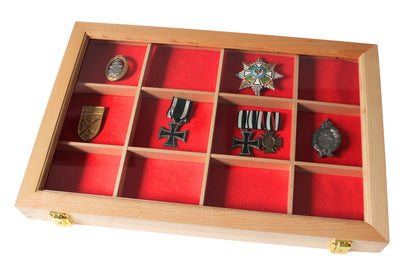 NEU IM SHOP! SONDERPREIS  - Ordenvitrine aus Echtholz Buche – abschließbar, entnehmbarer Facheinsatz