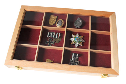 NEU IM SHOP! SONDERPREIS  - Ordenvitrine aus Echtholz Buche – abschließbar, entnehmbarer Facheinsatz