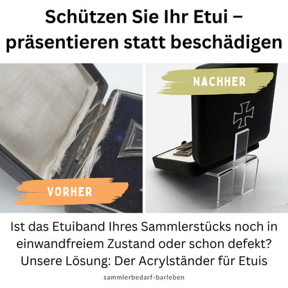 Etuiständer, Ordenständer für Stücke im offenen Etui wie: Eisernes Kreuz, Verwundetenabzeichen, Kriegsverdienstkreuz und viele Etuis mehr Art.Nr. 560