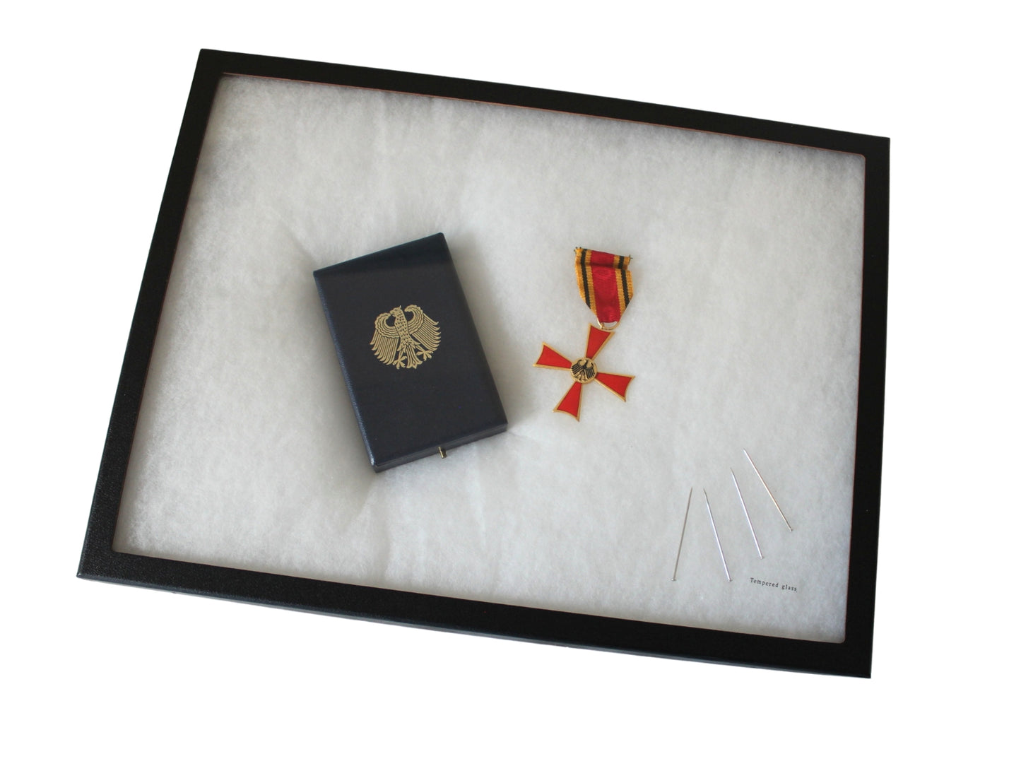 Sammelvitrine, Ordenvitrine, Schaukasten Echtglasscheibe gross, 41 x 31 x 2,5cm