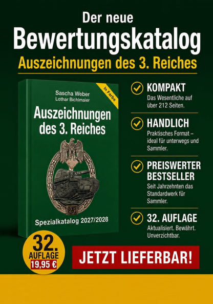 Auszeichnungen des 3. Reiches - Spezialkatalog 2027/2028 (Weber/Bichlmaier)