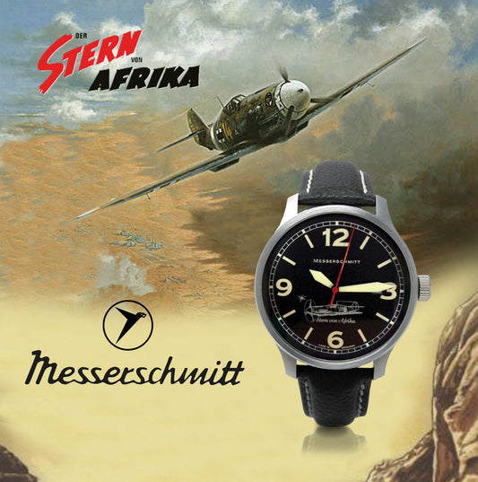 Messerschmitt  Fliegeruhr ME-42Stern Quarz Werk