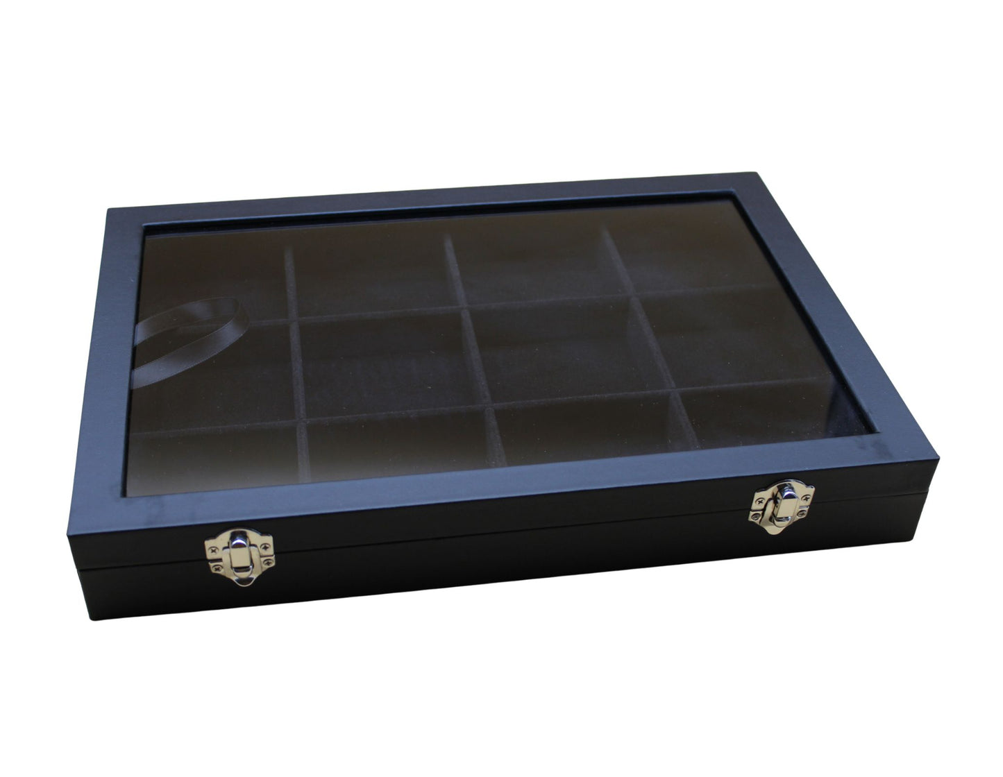 Ordenvitrine, Sammlervitrine schwarz, mit 12 Fächern Art.Nr.363