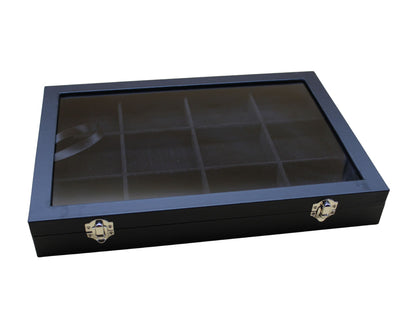 Ordenvitrine, Sammlervitrine schwarz, mit 12 Fächern Art.Nr.363