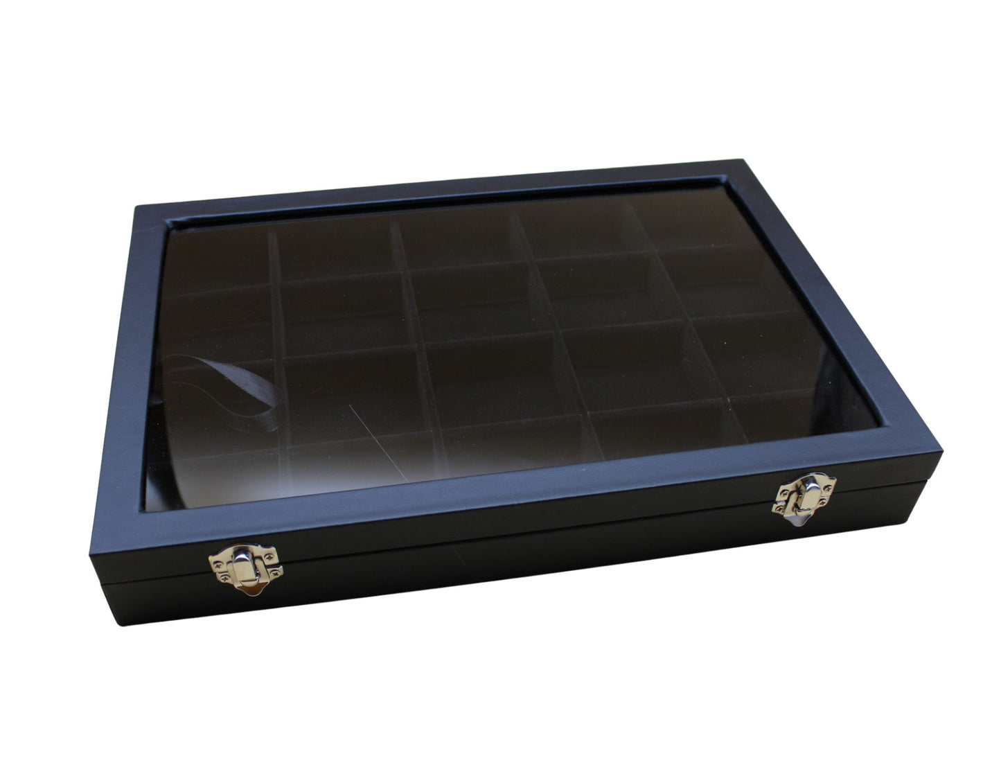 Ordenvitrine, Sammlervitrine schwarz, mit 20 Fächern Art.Nr.364