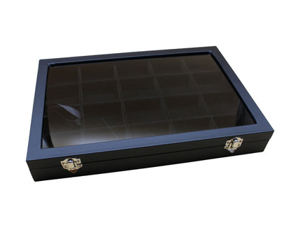 Ordenvitrine, Sammlervitrine schwarz, mit 20 Fächern Art.Nr.364