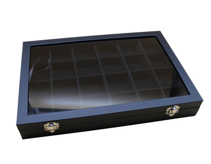 Ordenvitrine, Sammlervitrine schwarz, mit 24 Fächern Art.Nr.365