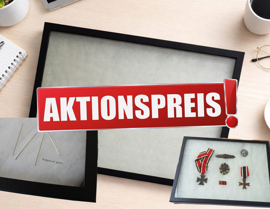 -23% B-Ware! Sammelvitrine, Ordenvitrine, Schaukasten Echtglasscheibe gross, 41 x 31 x 2,5cm